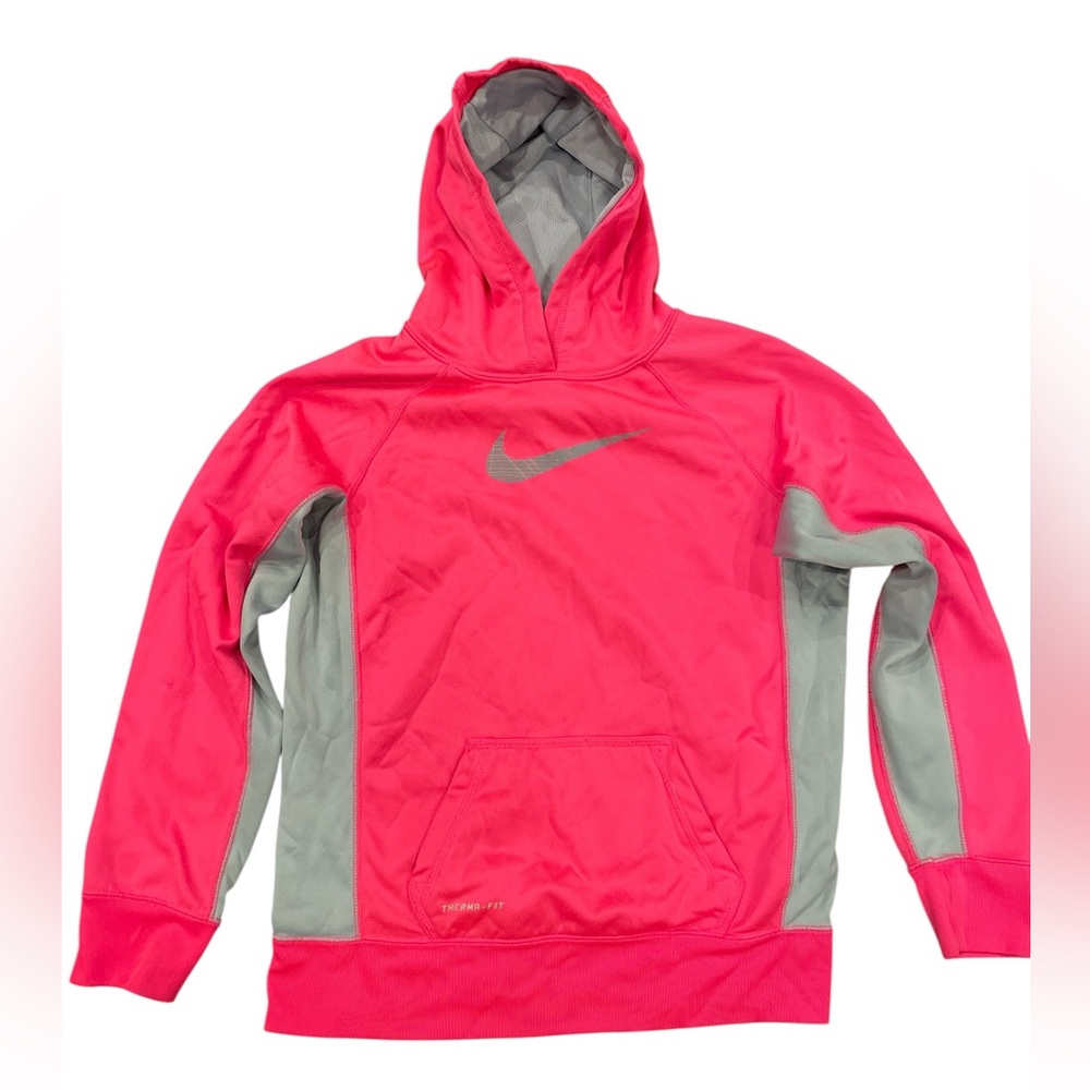 Nike Kid’s Therma Fit Hoodie Hot Pink and Gray Size XL
